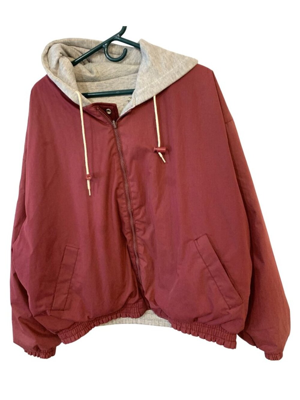 Appalachian Trail XL Hooded Jacket Maroon Gray Zip Reversible Vintage Gorpcore
